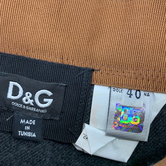 D&G Dolce & Gabbana Skirt Women's Size 40 US 4 A-Line Charcoal Gray Brown Wool - Picture 5 of 6